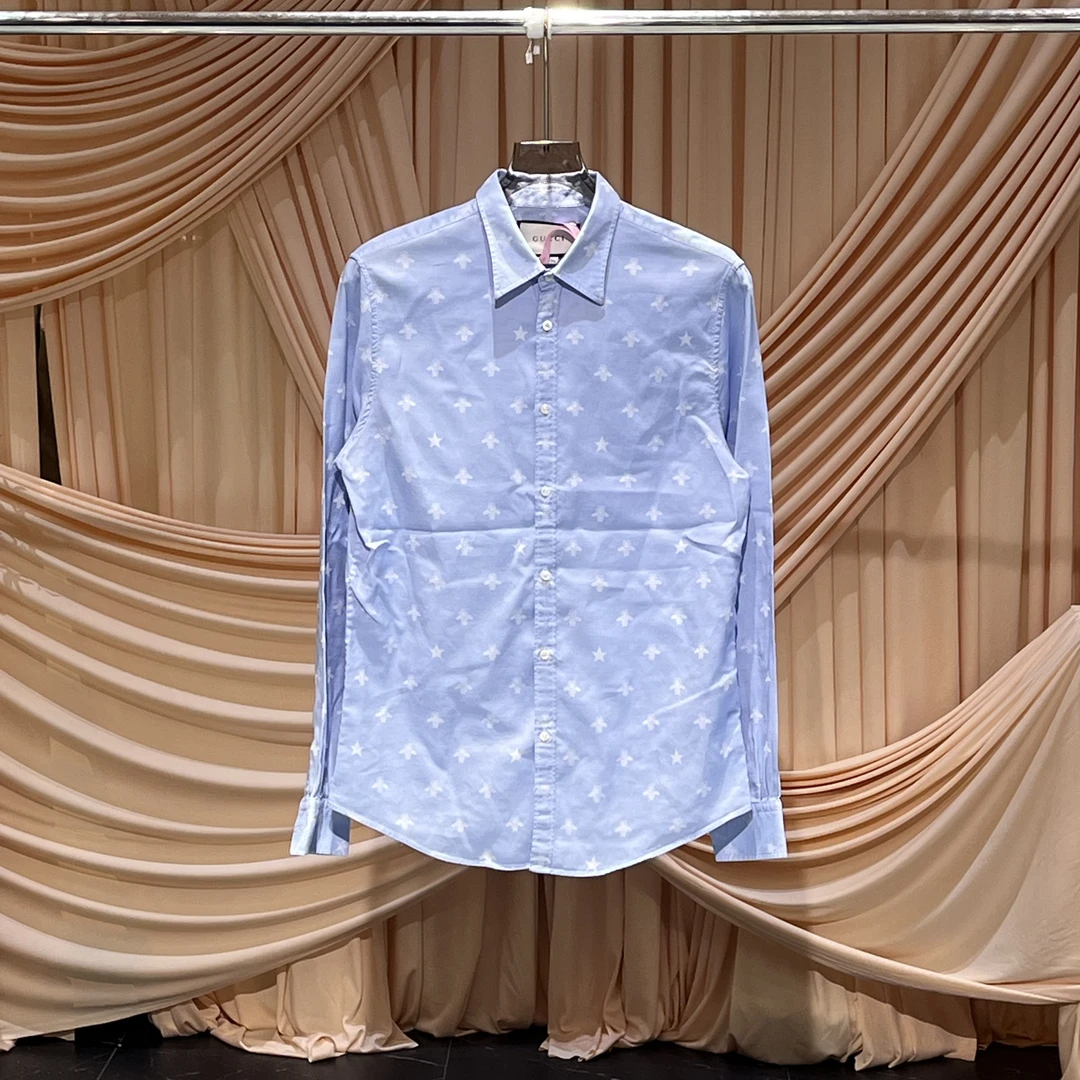 95新 GUCCI/古驰 Gucci雾霾小蜜蜂满印衬衫/40码/33907