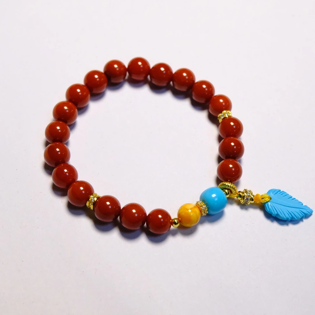 8mm瓦西料，牛血红，圆珠树叶设计款，以直播间为准