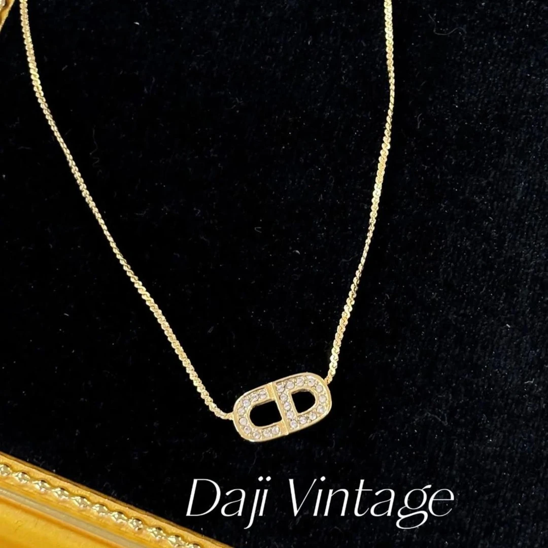 99新 DIOR/迪奥 大吉中古2/Dior迪奥猪鼻子金色项链