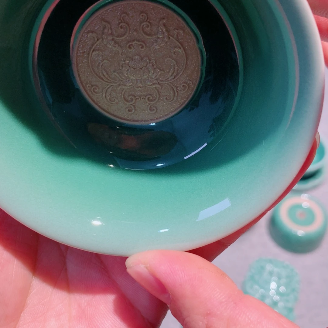 篁***间龙泉青瓷茶具杯子