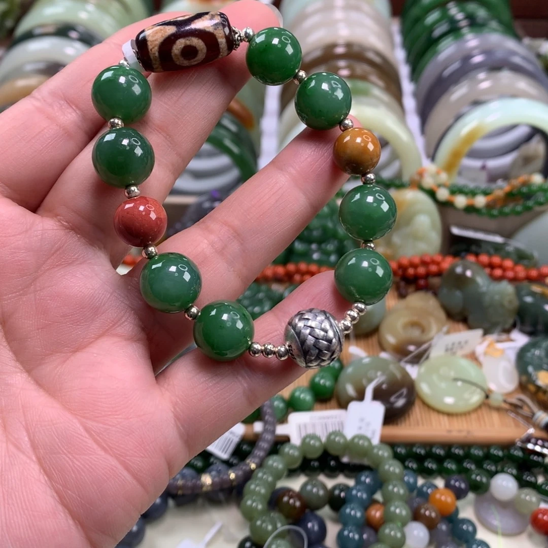 和田玉未镶嵌手链卡12