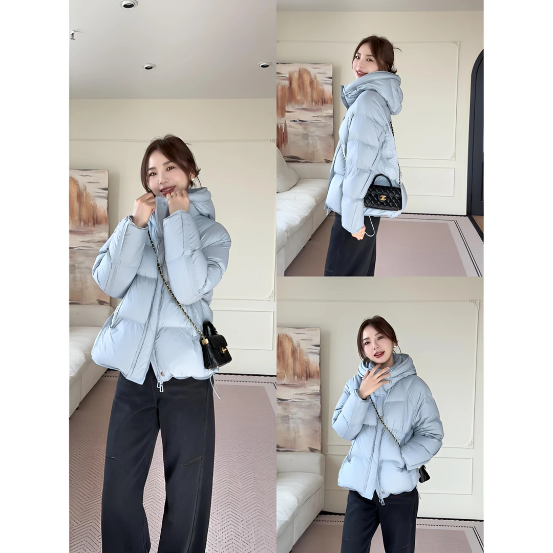 【余欢欢】冬季时尚新国标90绒保暖连帽羽绒服-YHW51071