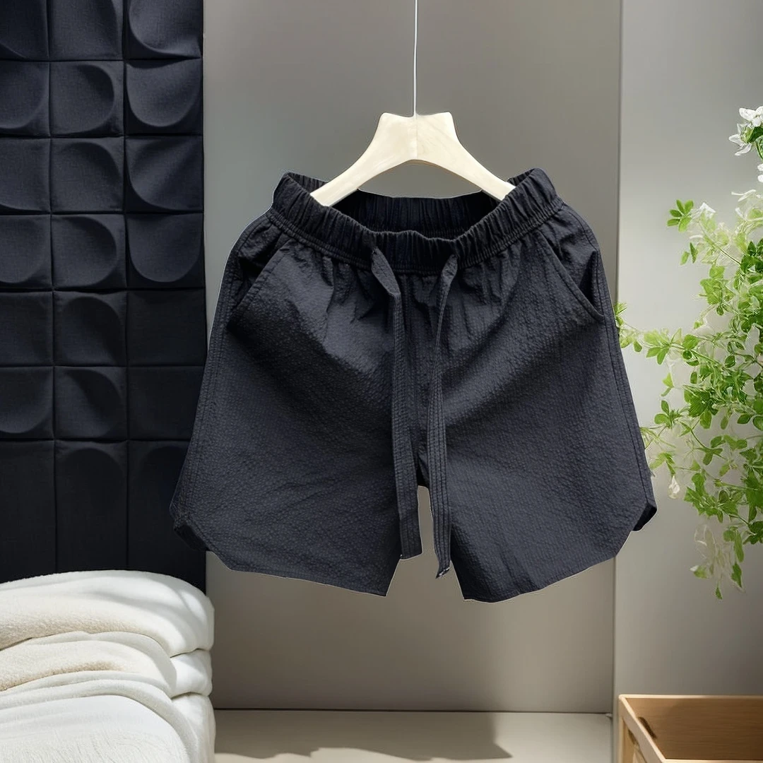 网红痞帅泡泡纱短裤男款夏季薄款美式复古速干工装裤男沙滩运动裤