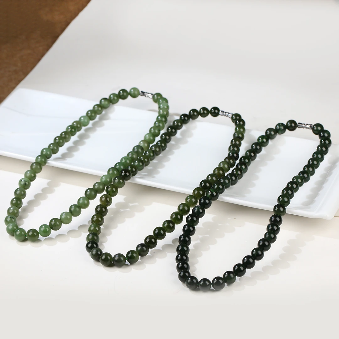 【麦子家族秋季特惠】天然和田玉碧玉项链9-10多样性发1 XL170