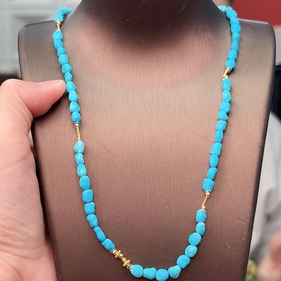 绿松石珠宝奇石18K金镶嵌