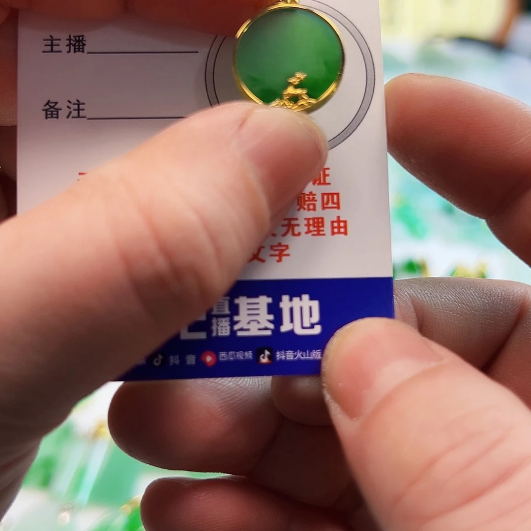 翡翠项链18K金镶嵌绮翡翠