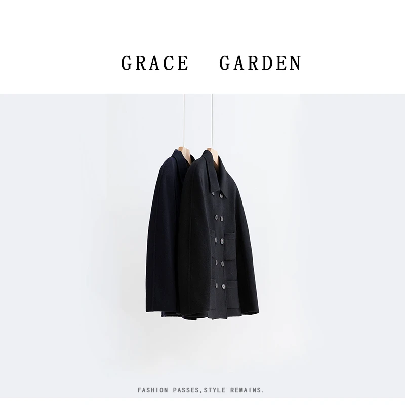 GRACE GARDEN【口袋大衣！】翻领口袋款双面呢大衣MF5A0310