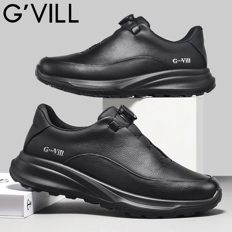 G-vill/贵之步真皮休闲皮鞋男士软底防滑耐磨轻便舒适牛皮爸爸鞋