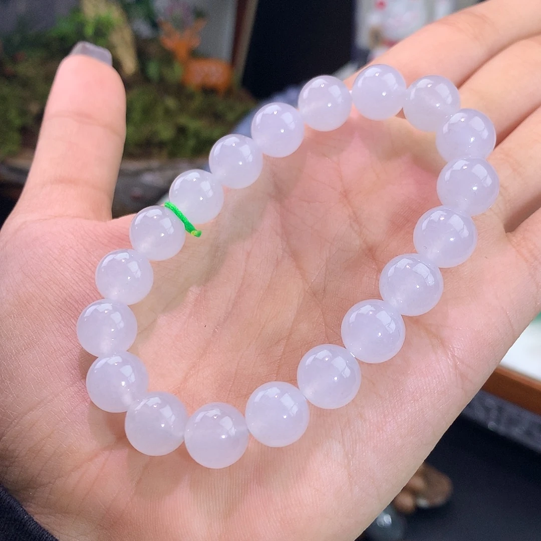 翡翠未镶嵌手链白月光手串
