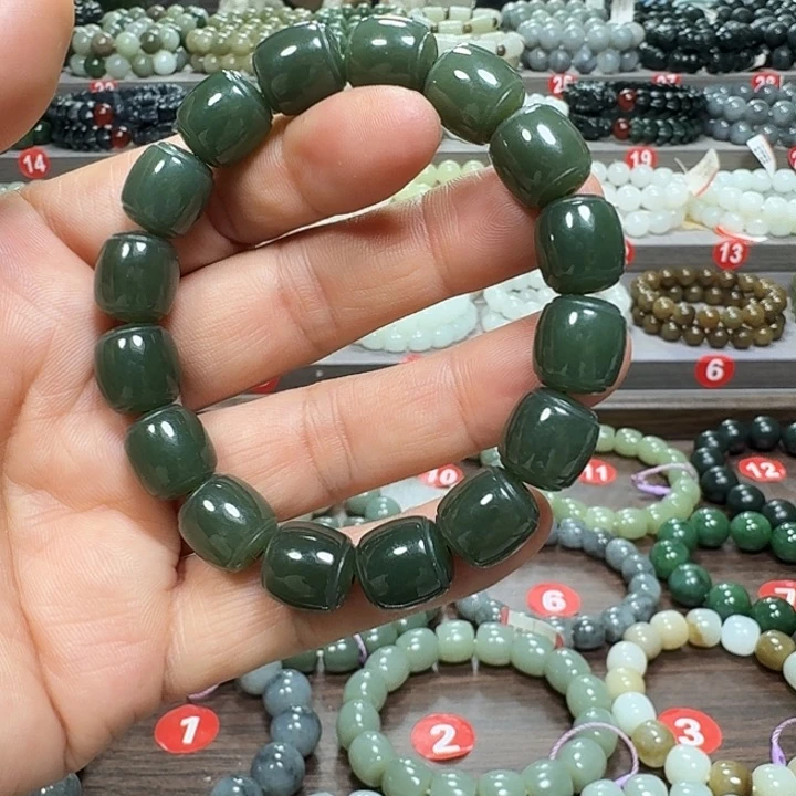 未镶嵌手链和田玉新疆若羌青黄口料老型卡11.5