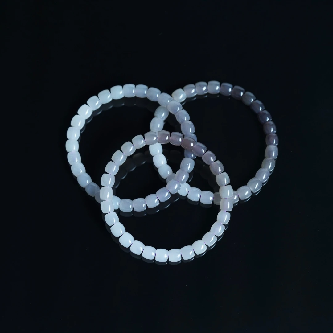 和田玉烟紫渐变直切手串约7mm约17g多样性发货，发其一11250801-02