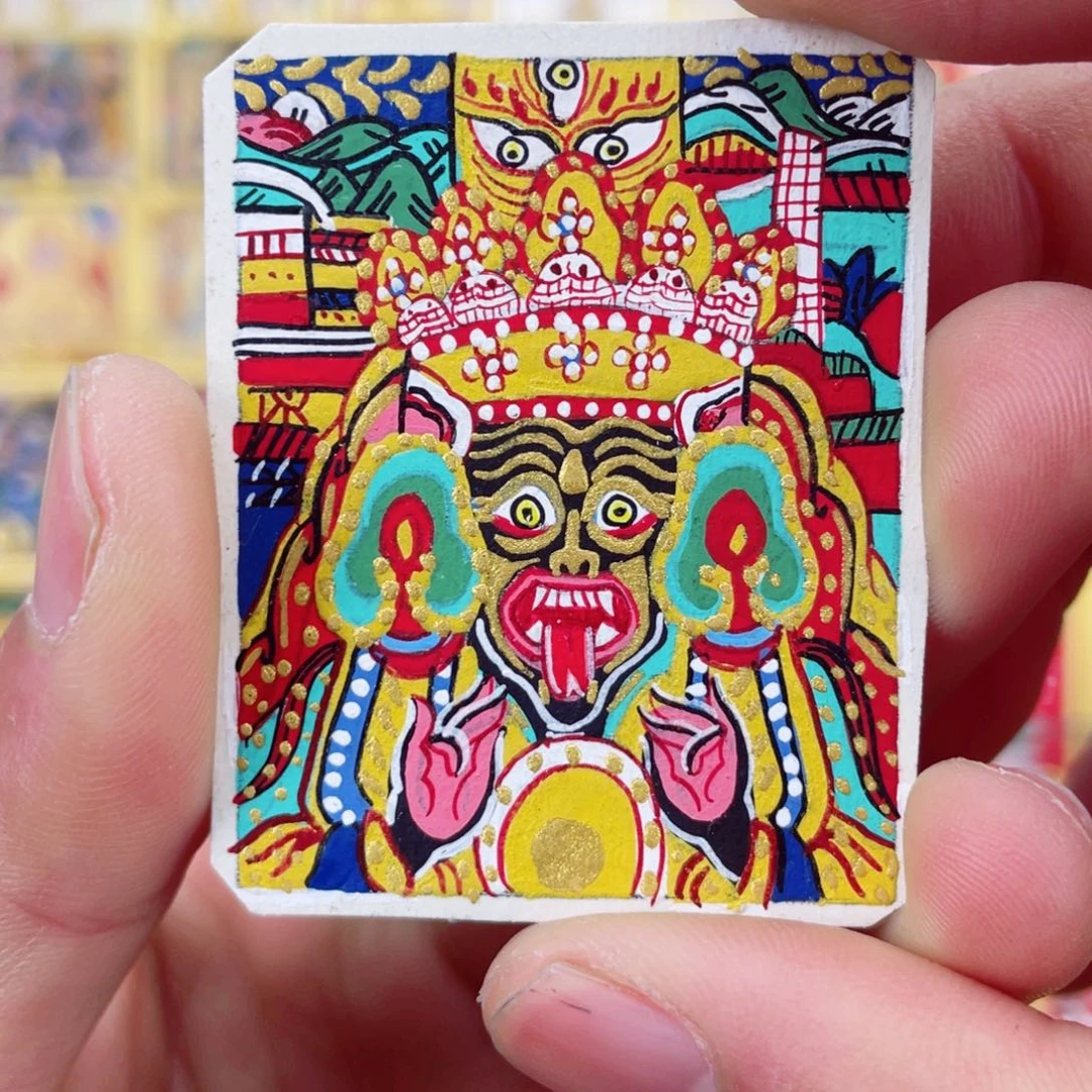 吊坠纯手绘唐卡扎基拉姆