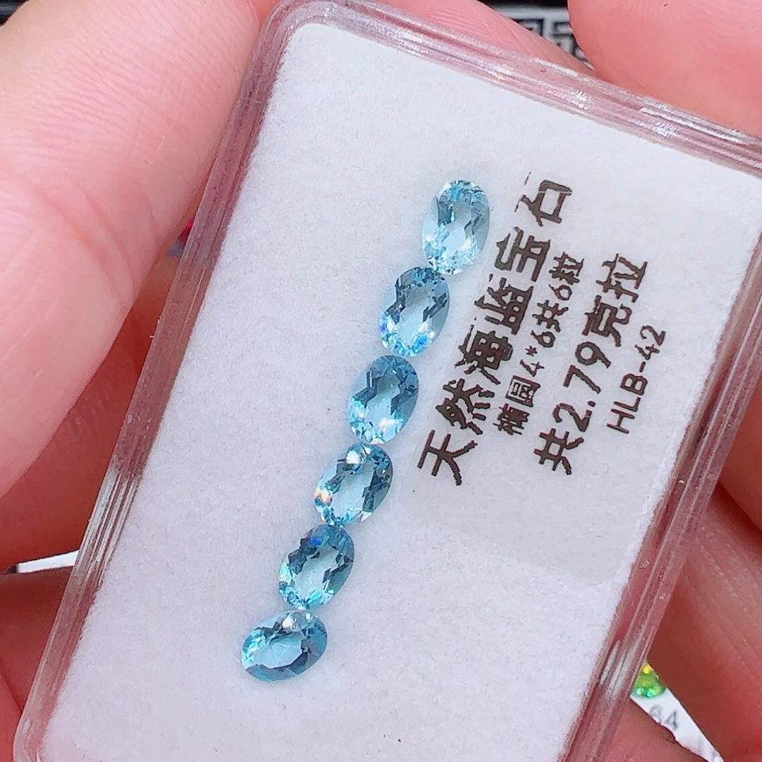 海蓝宝石裸石裸石6颗