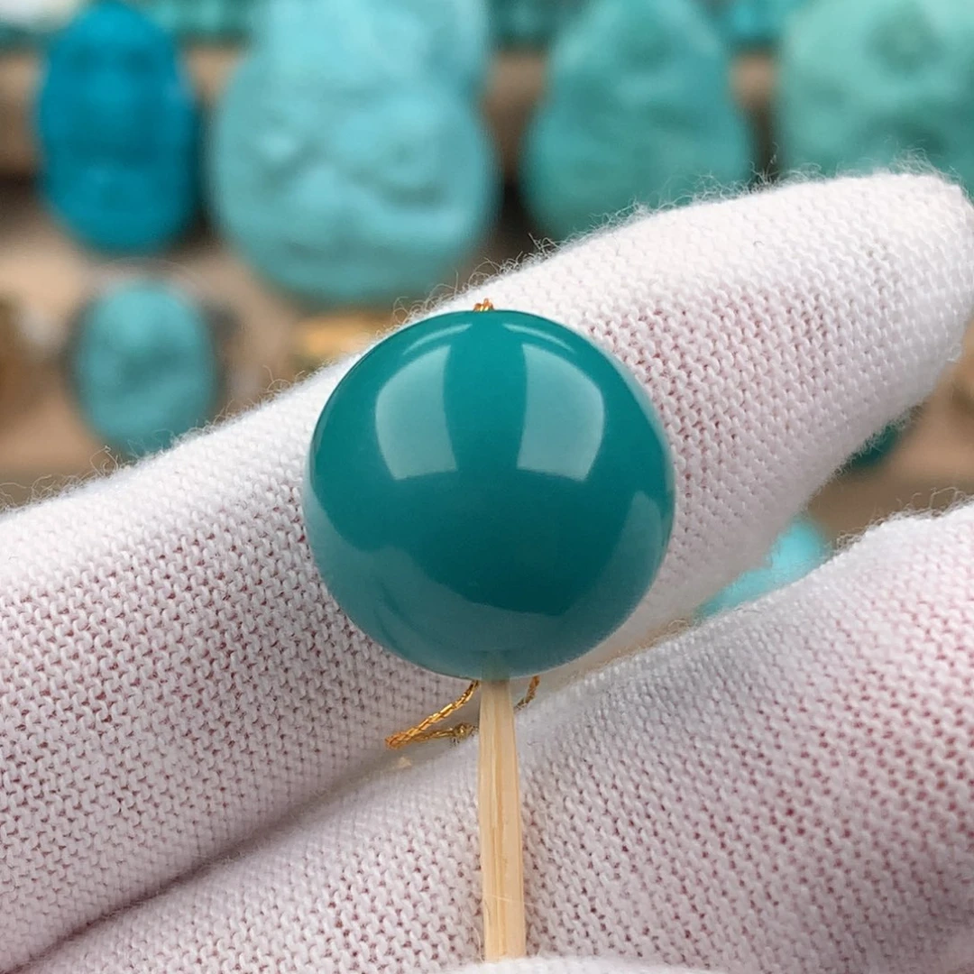 绿松石配饰未镶嵌圆珠卡15.5