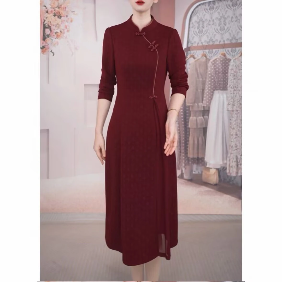 【连衣裙】秋季新款新国风古韵时尚气质显瘦优雅婚宴新中式连衣裙