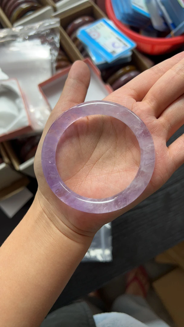 「质检配证书」天然紫水晶圆条手镯（多样性发其一）断码亏米