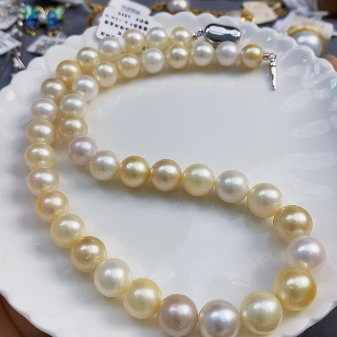 未镶嵌特价秒杀日本原装成品混彩南洋金珠正圆海水珍珠