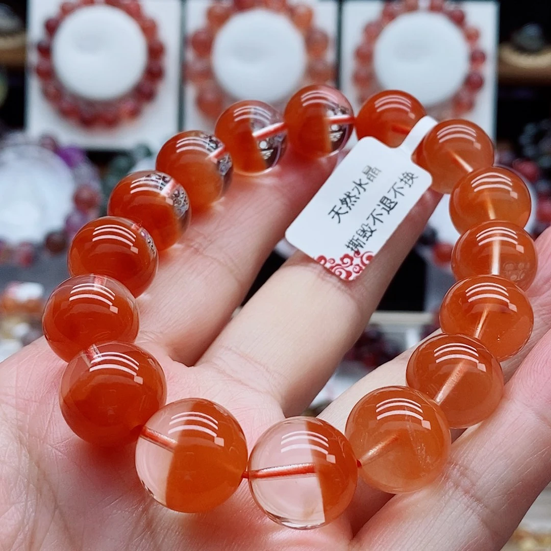 水晶手串未镶嵌红兔毛聚宝盆