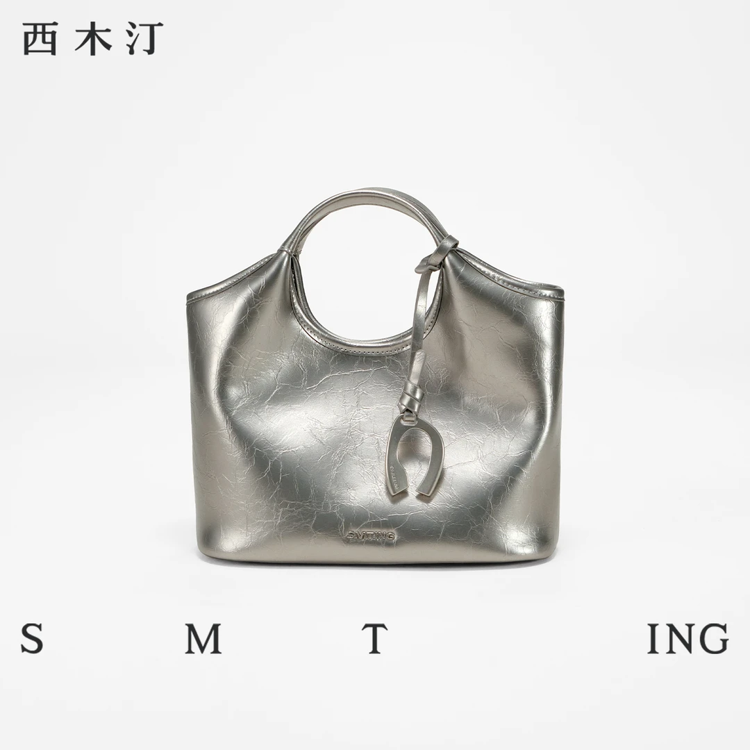 【西木汀】赴约 夏季水桶包新款小众手提菜篮子腋下包包女士单肩包