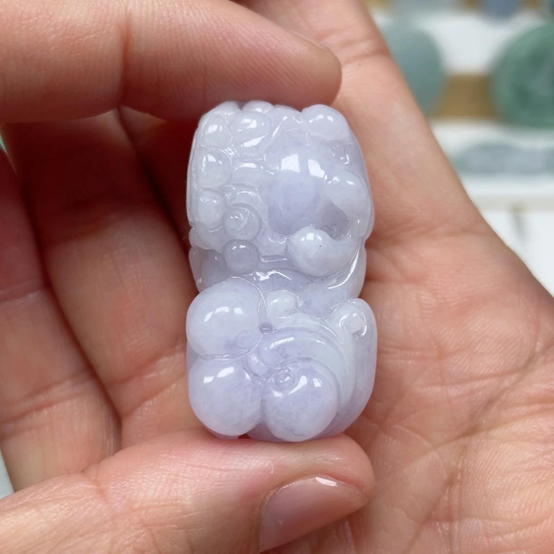 翡翠颈饰未镶嵌天然翡翠A货貔貅F4号