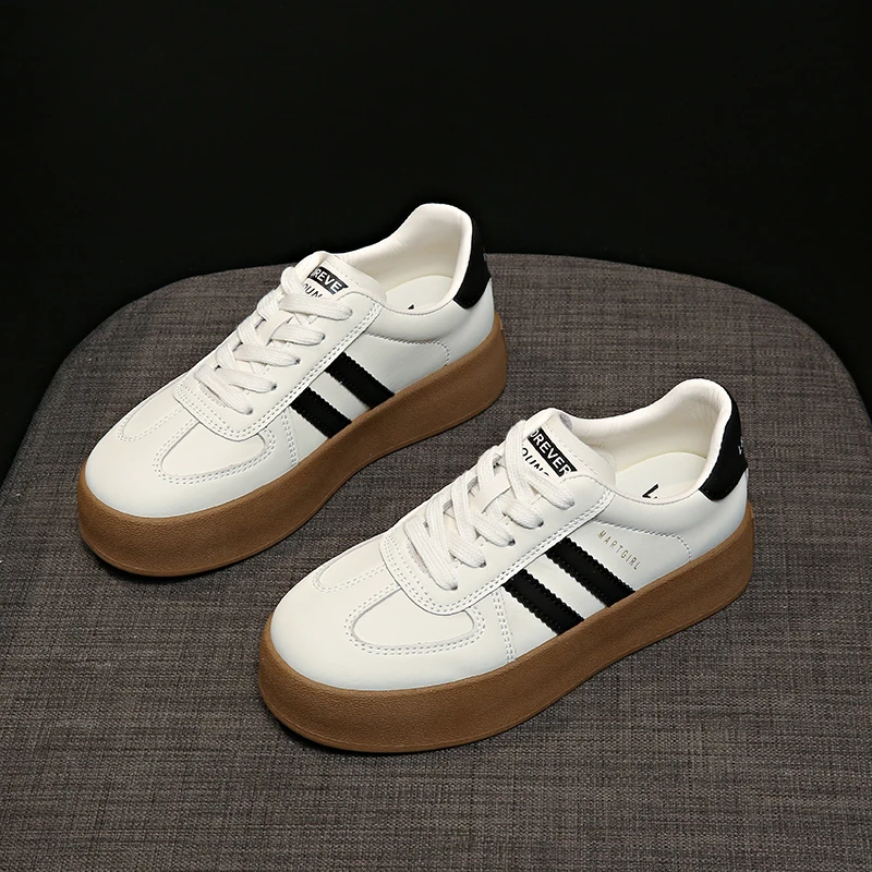 爆款德训小白鞋女2025年春季新款百搭透气运动鞋厚底学生休闲板鞋