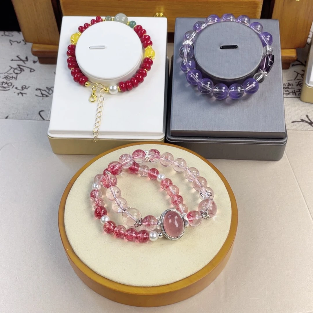 针钠钙石手链银S925镀金镶嵌