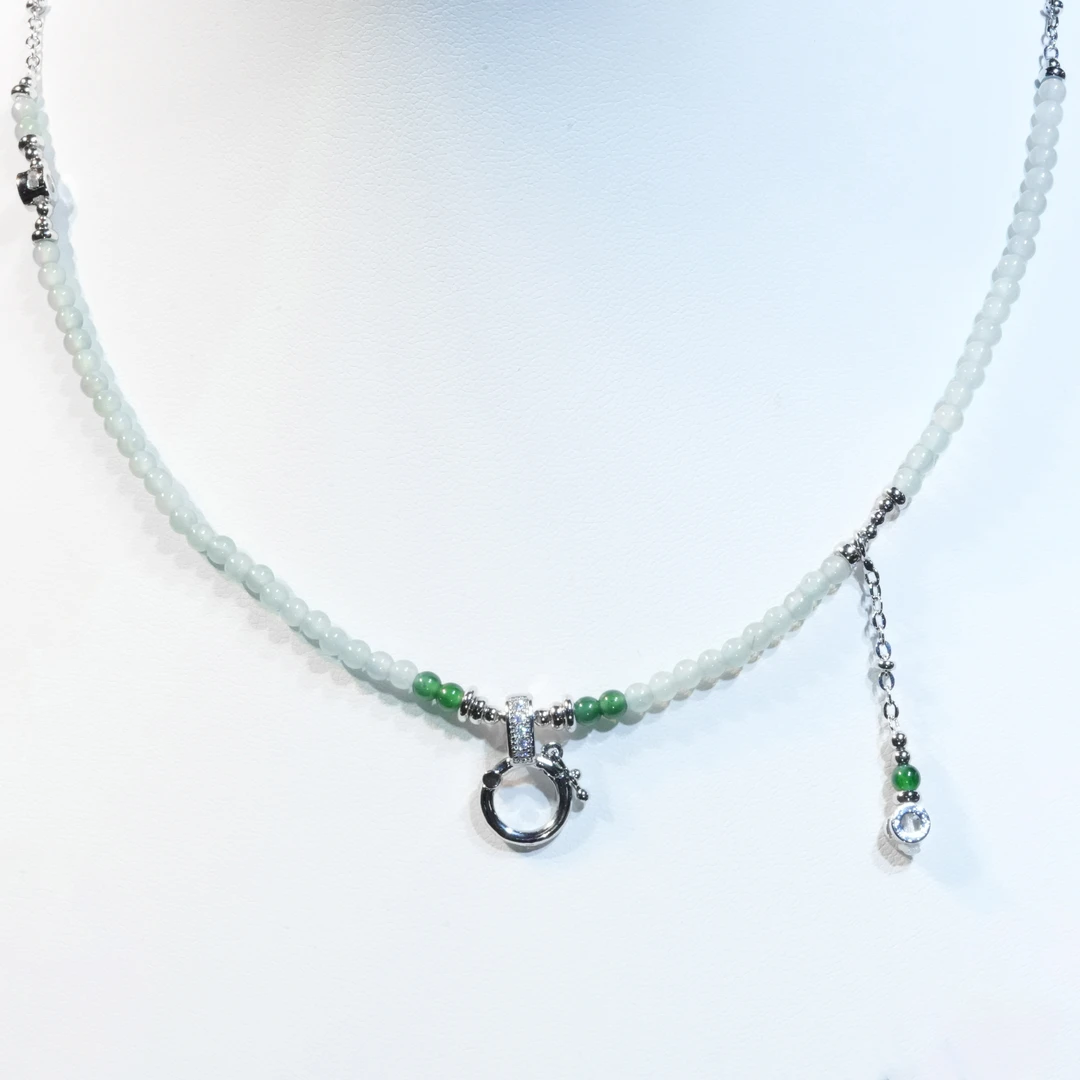 天然A货翡翠小米珠万能百搭链(多样性发一条)