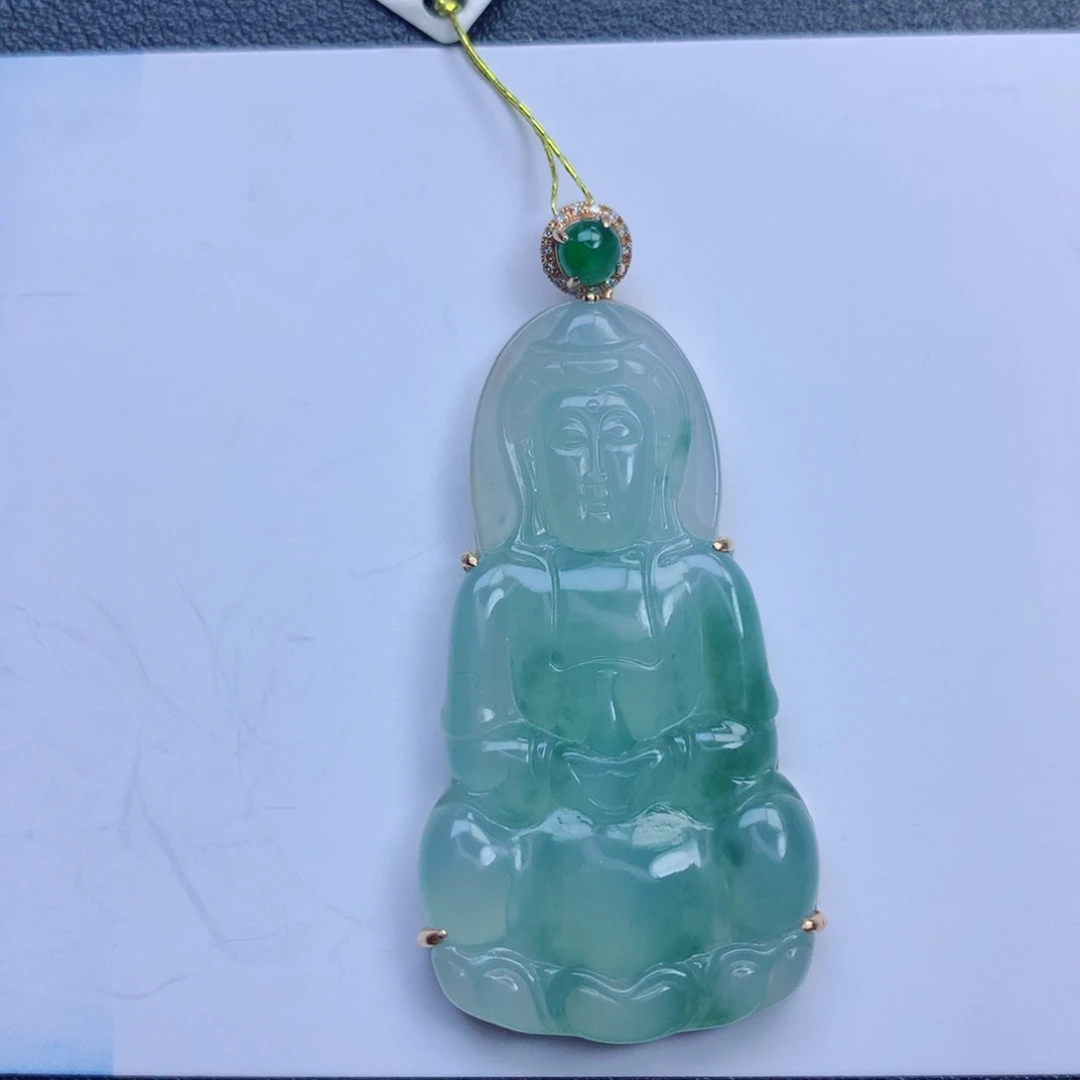 翡翠未镶嵌颈饰净*观音