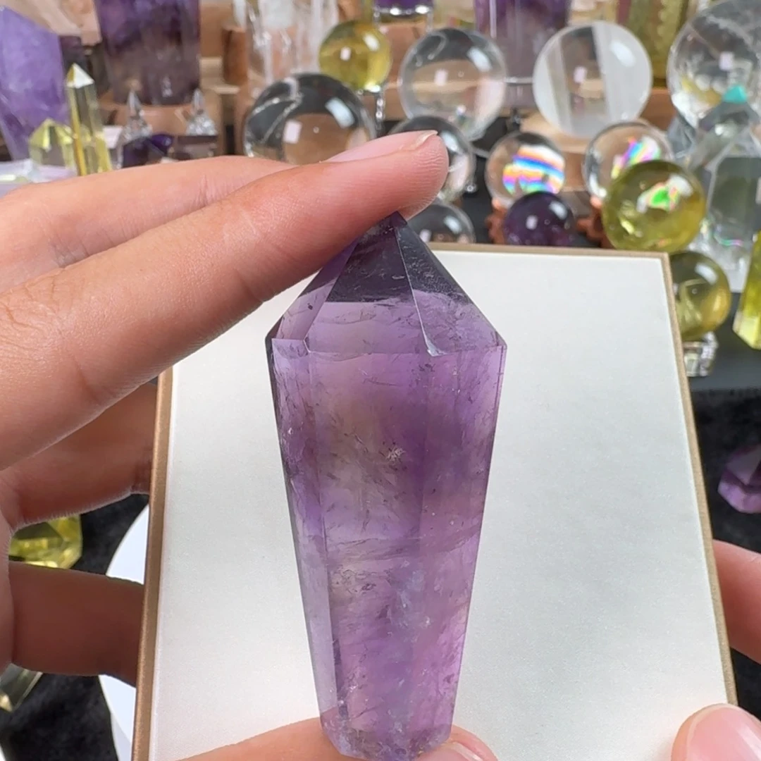 水晶珠宝半成品未镶嵌紫晶