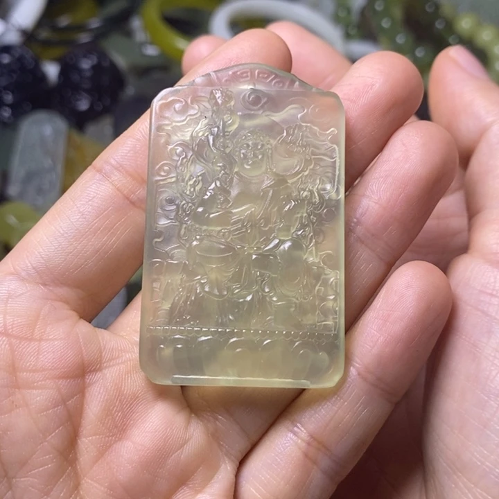 岫玉岫玉颈饰未镶嵌黑**士