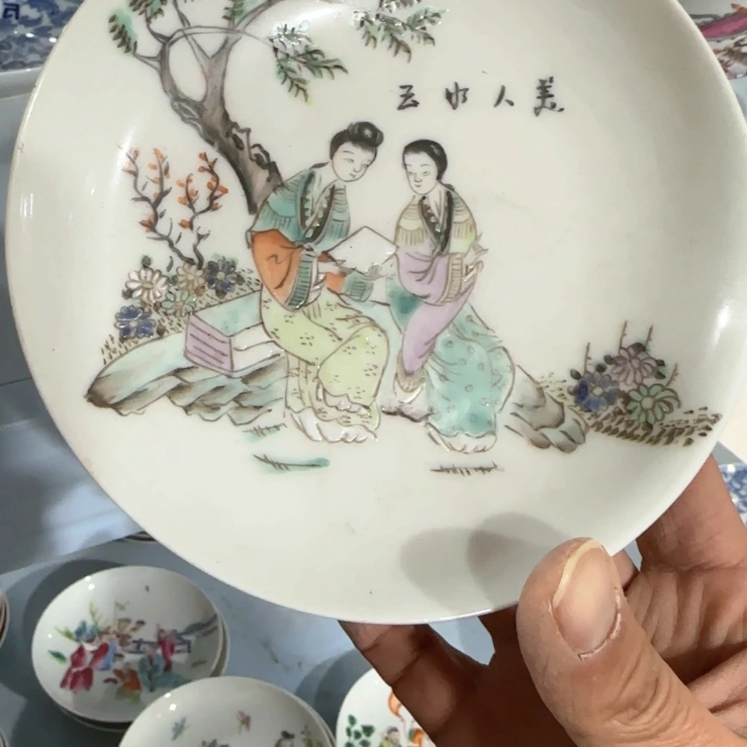 瓷片摆件手绘瓷器全部处理