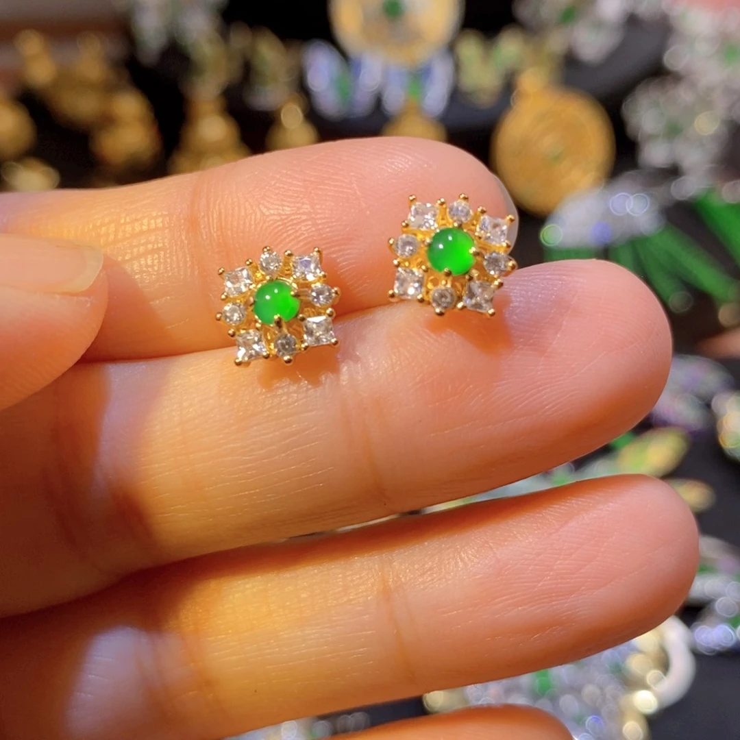 吊坠(不含链)银S925镶嵌翡翠