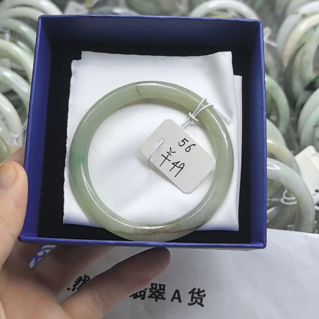 翡翠未镶嵌手镯美人镯56圈口