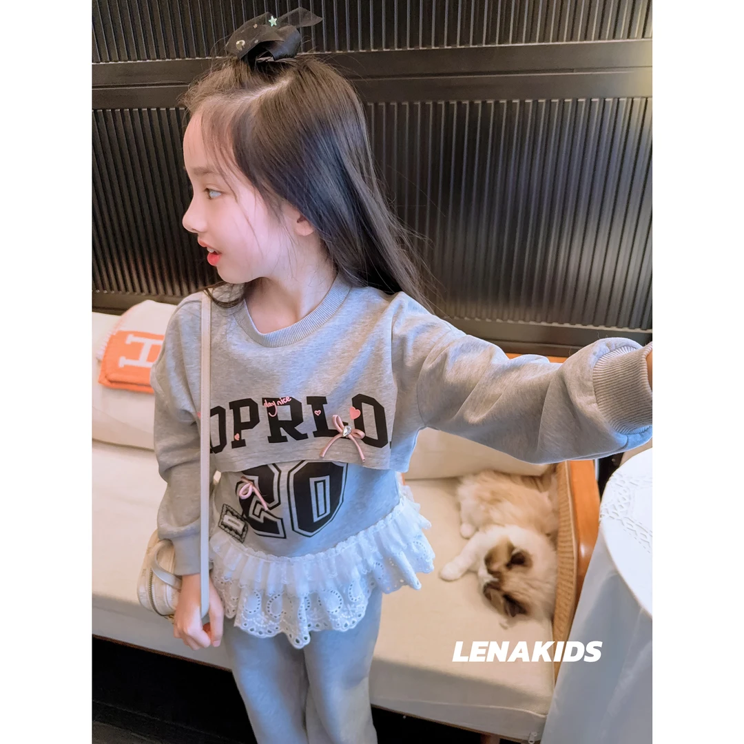 Lenakids【春上新·气质百搭休闲套装】洋气时髦高定女宝25021105