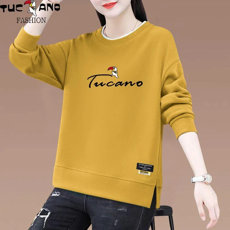 啄木鸟卫衣女春秋2025新款女士时尚百搭宽松圆领外套妈妈春装上衣