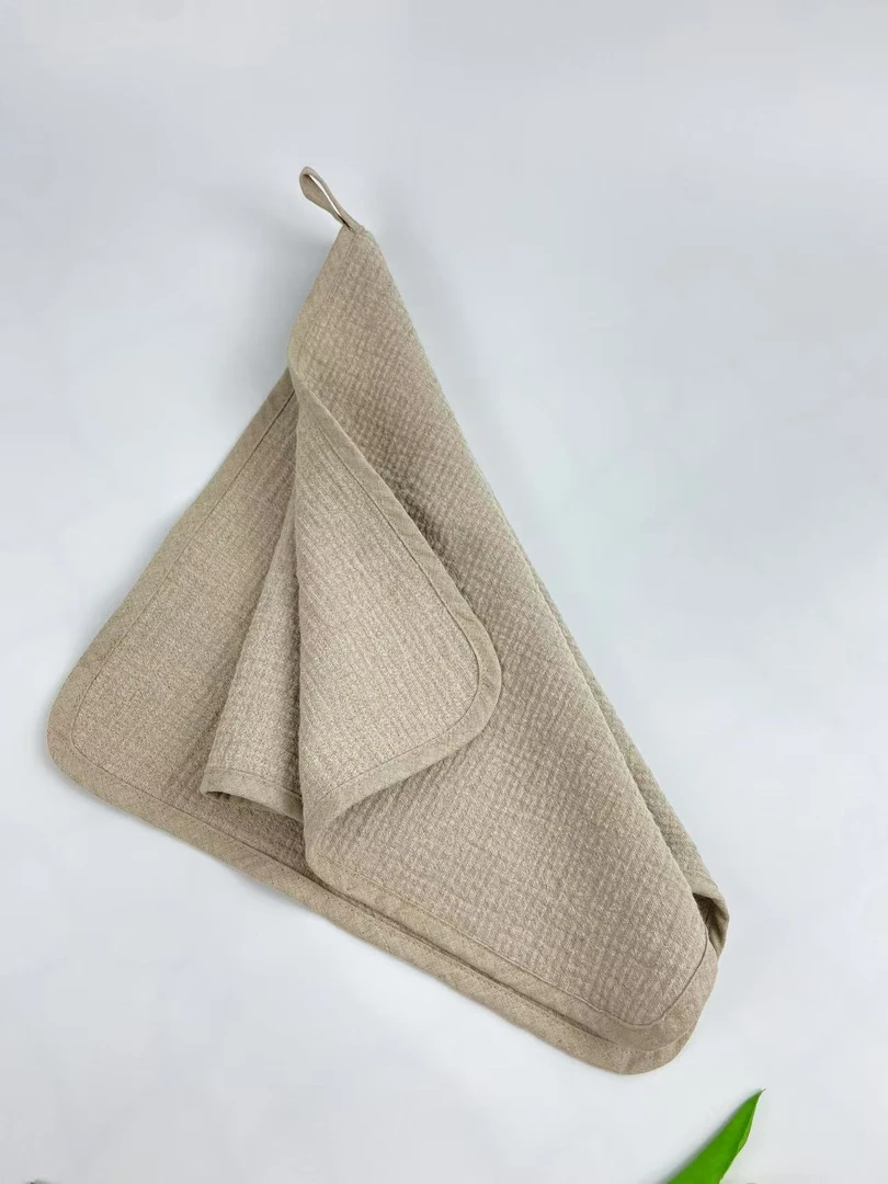 牛货 有机陈年老麻汉麻毛巾雨露工艺包边洗脸巾35*75