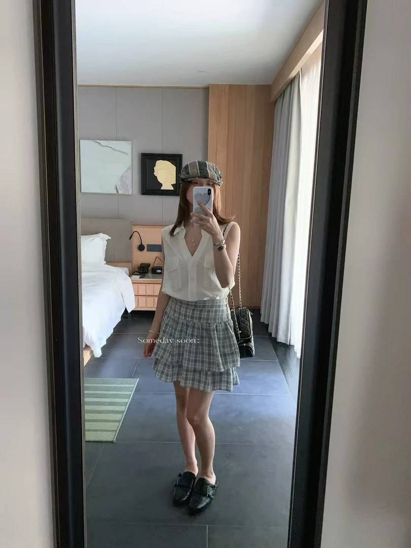 Someday格子半身裙