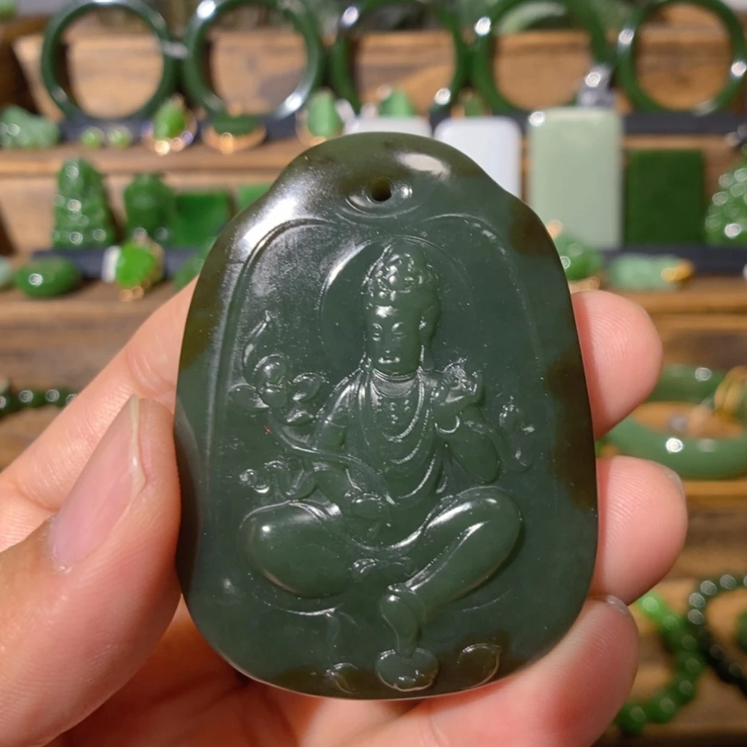 【闪购商品】吊坠(不含链)未镶嵌和田玉且末蓝糖观音