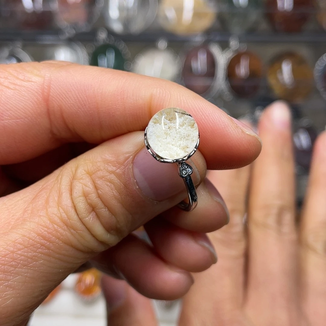 【闪购商品】水晶珠宝半成品银S925镶嵌戒指