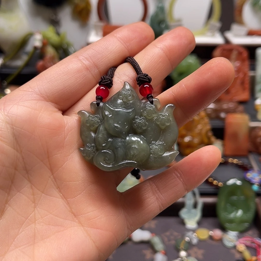 未镶嵌岫玉吊坠，挂件，