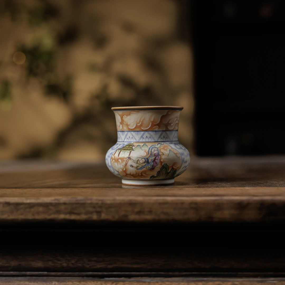 【小田甄陶】矾红飞天女-朴云堂-建水（朴建水0060）