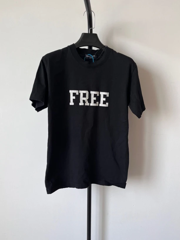 未使用 Balenciaga/巴黎世家 纯色字母印花圆领短袖 S码 00045