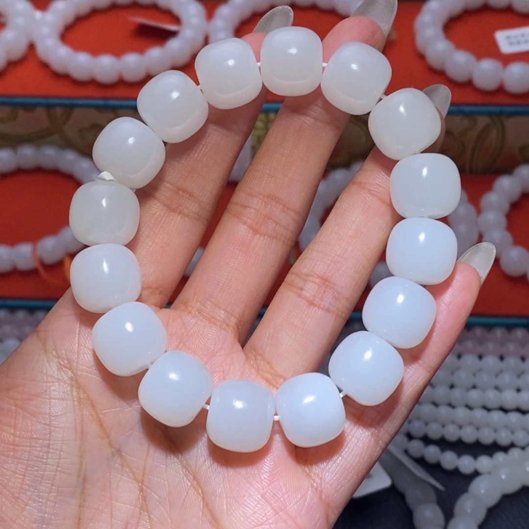 和田玉未镶嵌手串卡14老型