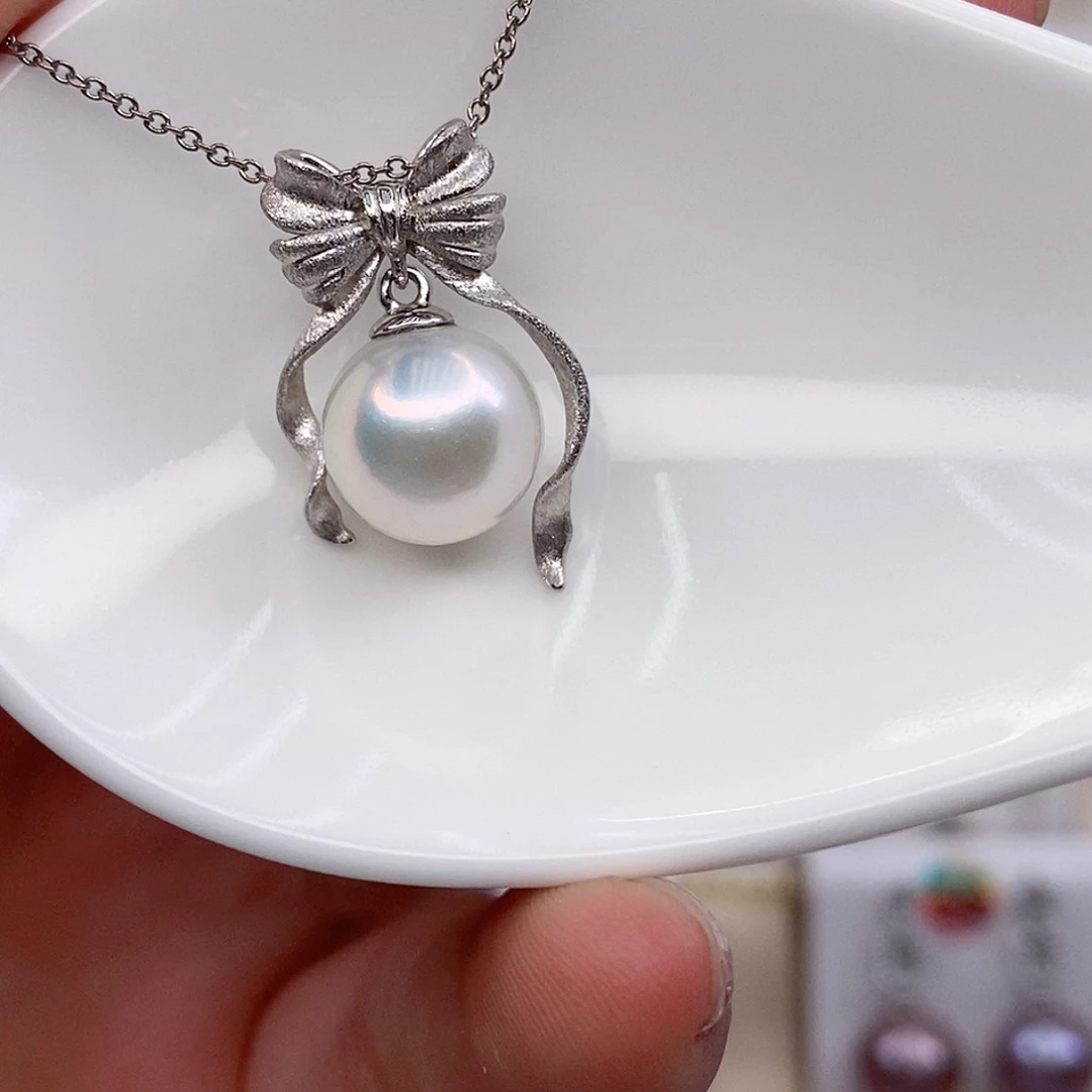 淡水珍珠银S925镶嵌吊坠(赠链)