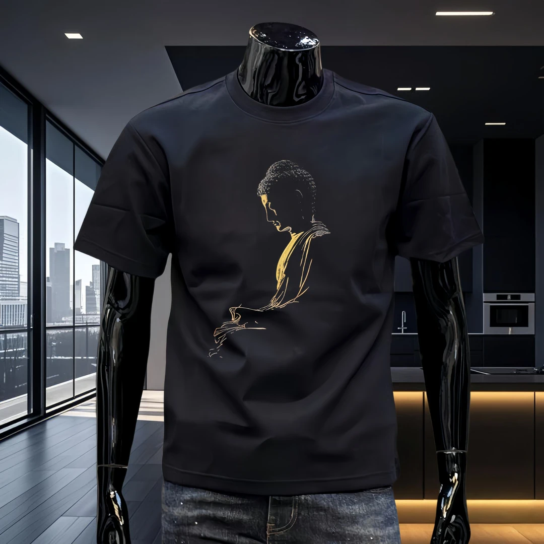 男式t恤衫夏季重磅纯棉短袖男款爆款2025新款休闲轻奢时尚百搭潮