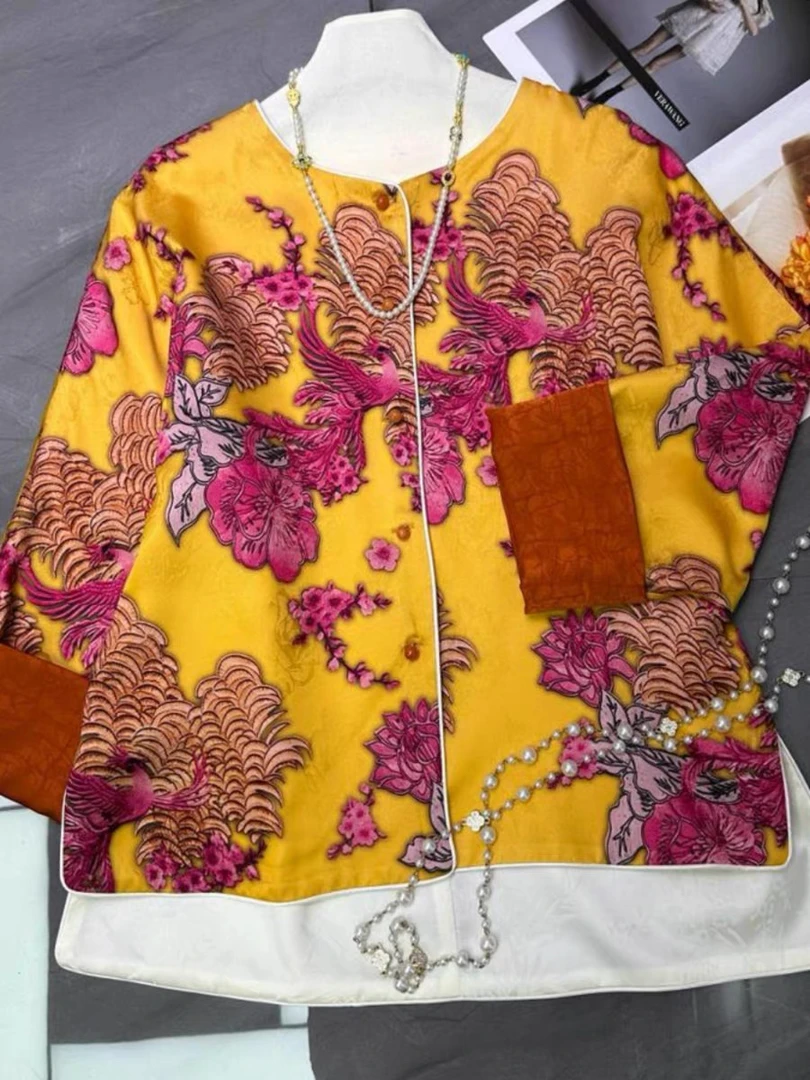 南油朱朱香云纱提花外套533