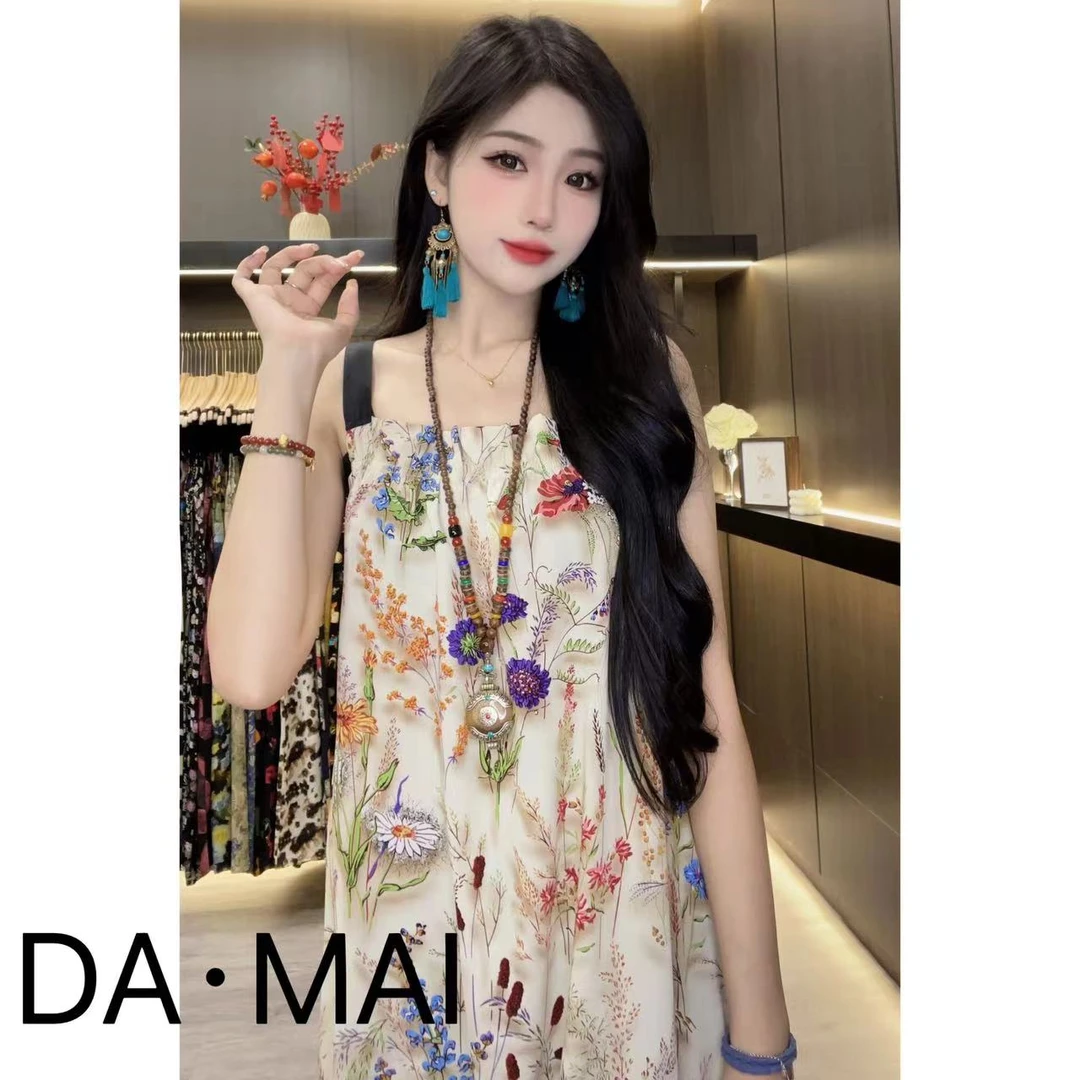 DA.MAI-8453#2025女款轻奢宽松长裙春夏缎料无袖气质时尚连衣裙