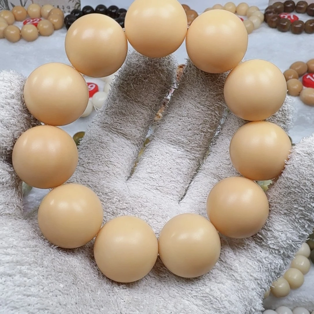 手串白玉菩提卡21.8天然风化老料手工干磨单圈