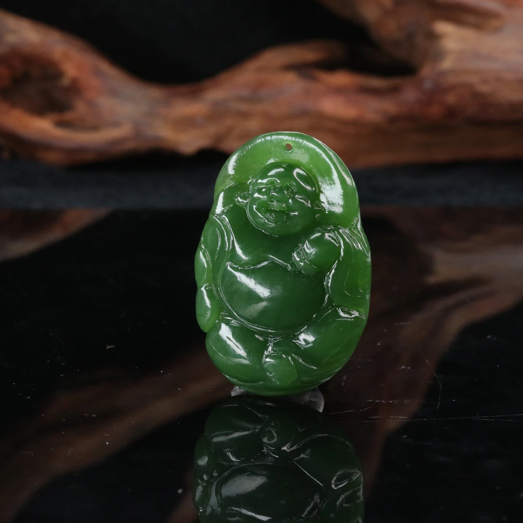 1和田玉碧玉猫眼佛吊坠/901901上海嘉禾拍卖