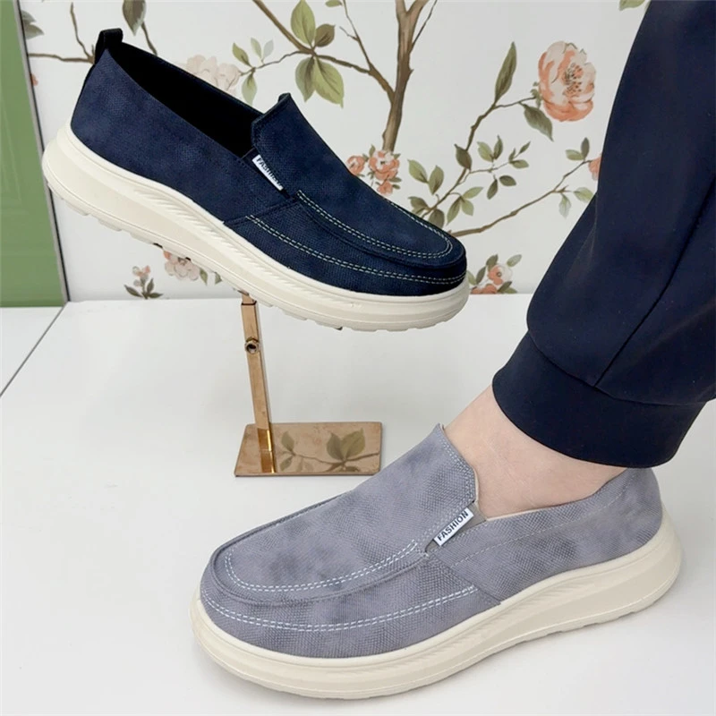 老北京布鞋新款轻便透气男士一脚蹬软底防滑休闲懒人百搭爸爸鞋